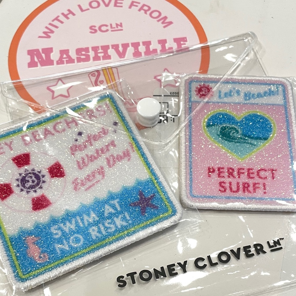 Stoney Clover Barbie Hey Beachers Perfect Surf Glitter Patches Barbiecore SCL